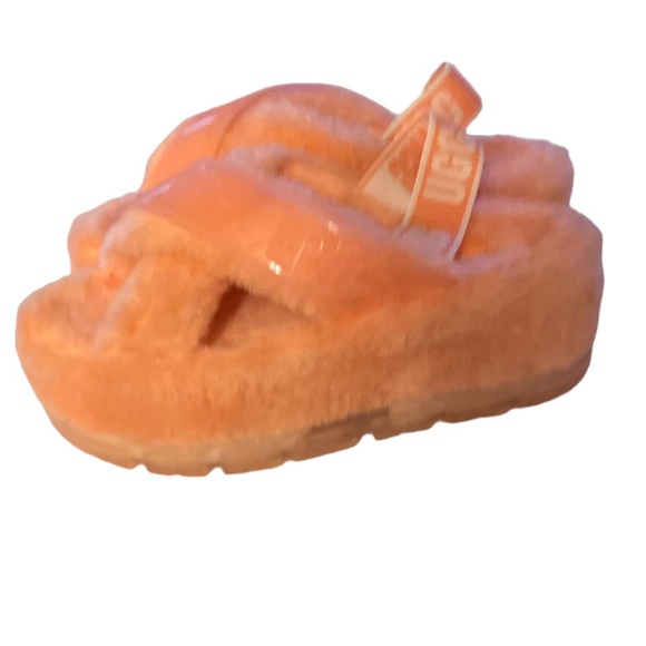 Ugg plush pink criss cross slippers size 10 NWOT slingback upper lining 80% wool - Picture 4 of 5